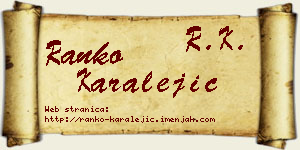 Ranko Karalejić vizit kartica